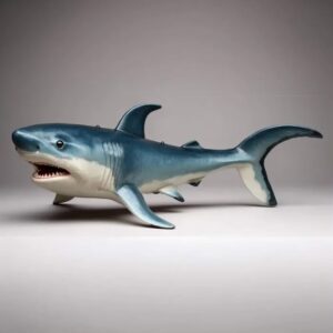sculpture requin blanc en fibre de verre