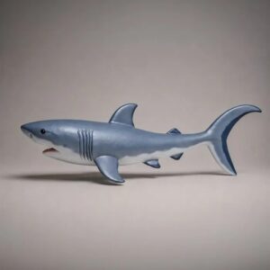 Sculpture requin mako en fibre de verre de 2,5 mètres