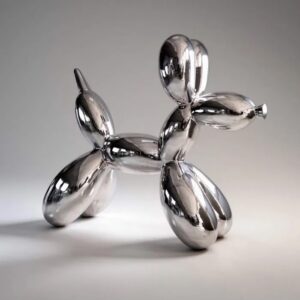 chien ballon chrome sculpture pop art 2,1 m