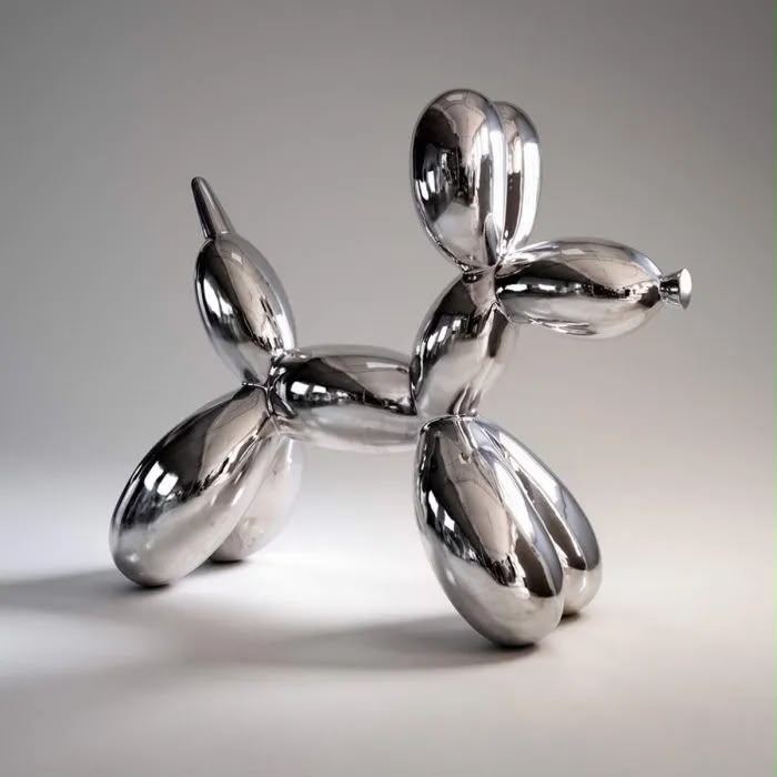 chien ballon chrome sculpture pop art 2,1 m