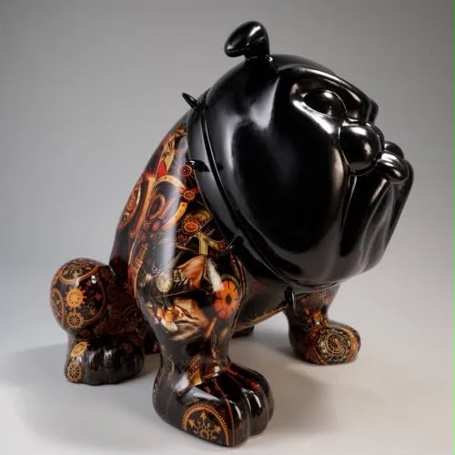 Bulldog Avella 55 cm, sculpture décorative industrielle et artistique