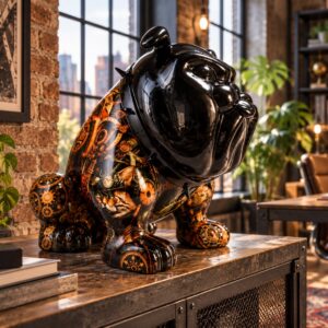 Bulldog Avella 55 cm – Sculpture Design en Résine
